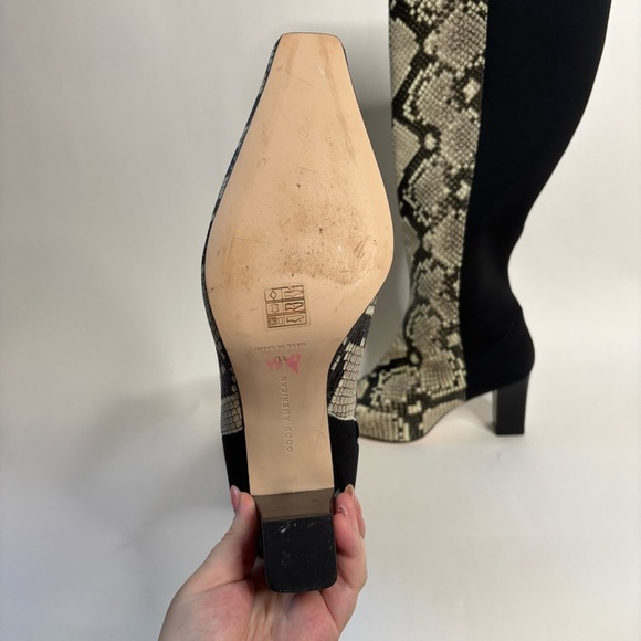 Good American The Statement Mix Knee High Boot Python Leather Size 11 - Picture 6 of 9